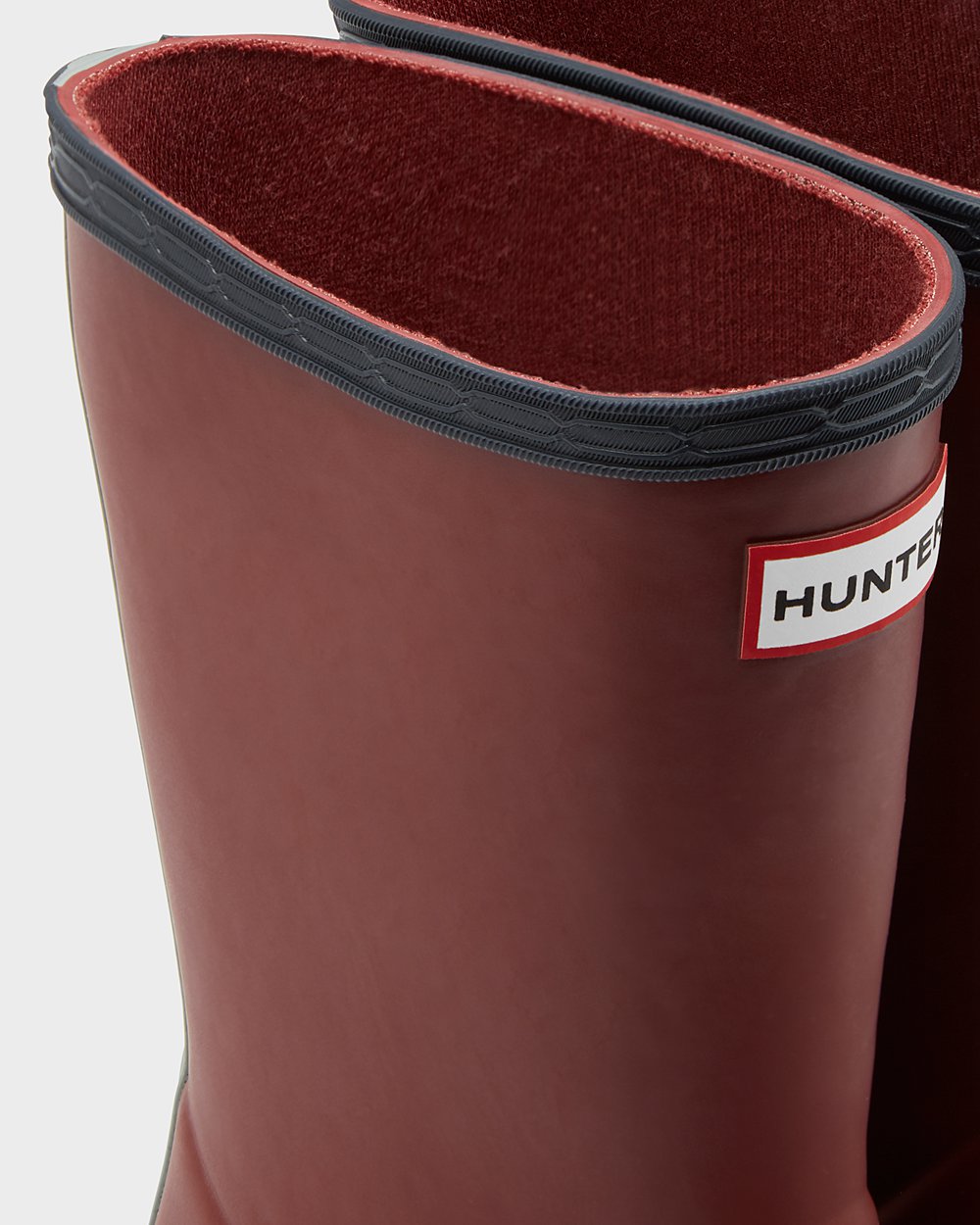 Hunter Original First Classic Rain Boots - Store Kids Grey Red/Grey - WVTJHQ308